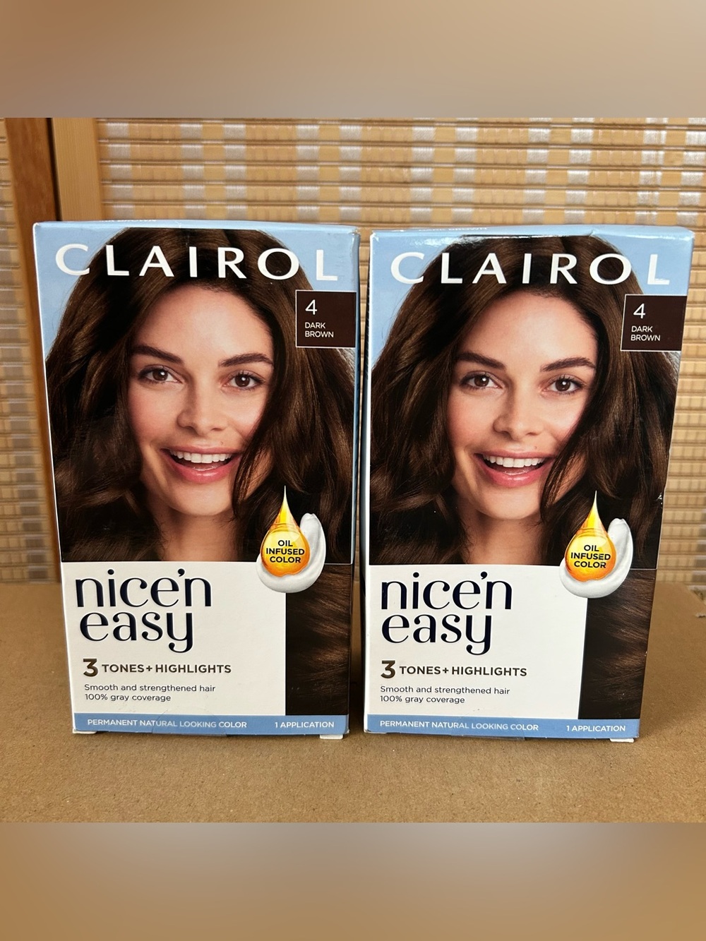Clairol nice & easy hair color #4 Dark Brown 2 pack